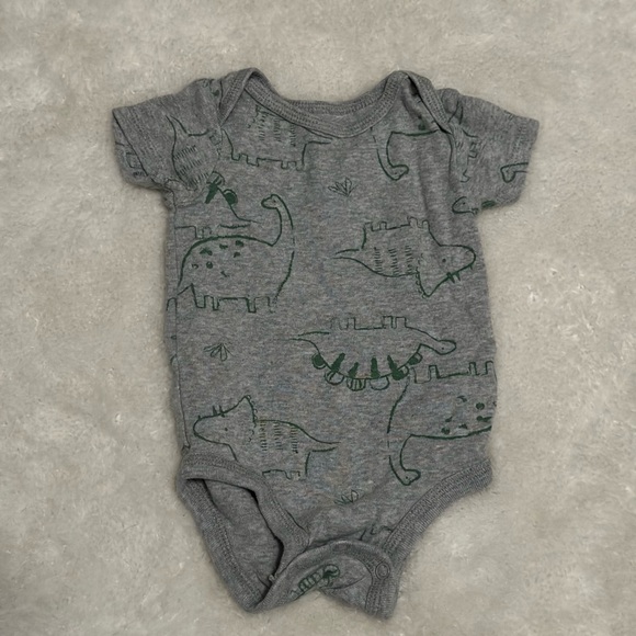 Dinosaur Theme 0-3M Onesies- Green, Blue, Gray - Picture 2 of 4